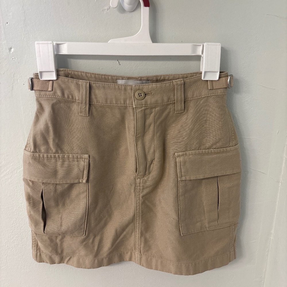 khaki mini skirt- Aritzia